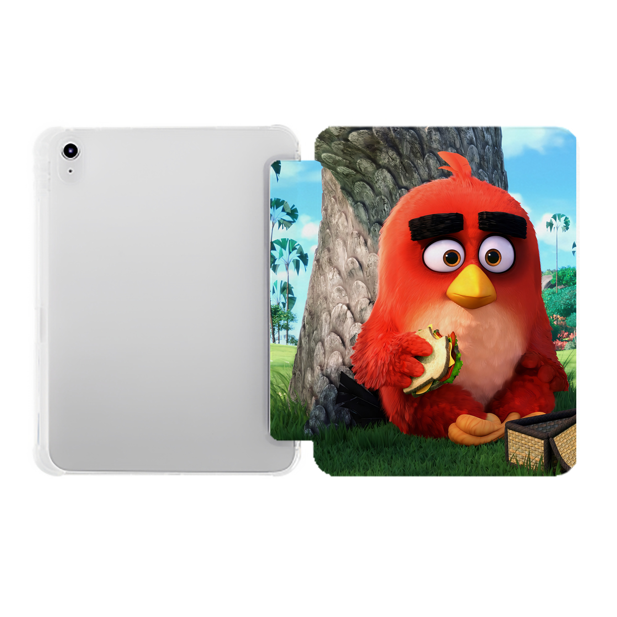 （画像用） Angry Birds アングリーバード IPad ケース ペン収納付き 三つ折りスタンド PUレザー×シリコン 対応機種9.5/10.5/10.9インチ